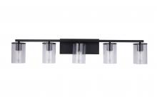 Lit Up Lighting LIT6125BK+MC -CL - 5X E26 60 W vanity Light in Black finish with replaceable socket rings